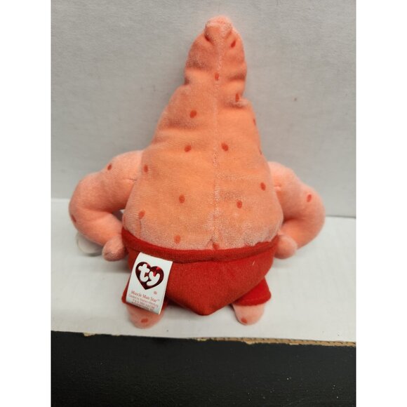 Muscle Man Patrick Star Ty Beanie Baby Plush Toy 6" SpongeBob Collectors Item - Picture 3 of 10